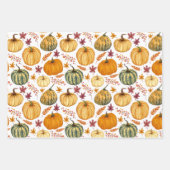 Herbstblätter, Berries und Pumpkins Geschenkpapier Set (Vorderseite 3)