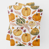 Herbstblätter, Berries und Pumpkins Geschenkpapier Set (Beispiel)