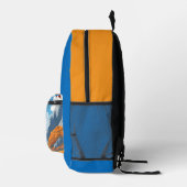 Herbstblätter blau-orange bedruckter rucksack (Rechts)
