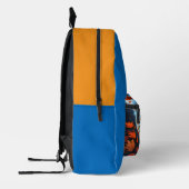 Herbstblätter blau-orange bedruckter rucksack (Links)