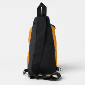 Herbstblätter blau-orange crossbody bag (Rückseite)