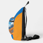 Herbstblätter blau-orange crossbody bag (Rechts)