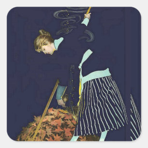 Herbstblätter-Bonfire von C Coles Phillips Quadratischer Aufkleber