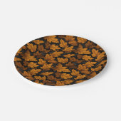 Herbstblätter braune und orangefarbene Blätter Pappteller (Schrägansicht)