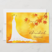 Herbstblätter, Bridal Dress Dusche Einladung (Vorderseite)