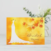 Herbstblätter, Bridal Dress Dusche Einladung (Stehend Vorderseite)