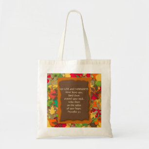 Herbstblätter - Christlicher Bibelvers Tote Bag Tragetasche