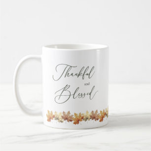 Herbstblätter, Dankbarer und Gesegneter Kaffee Kaffeetasse