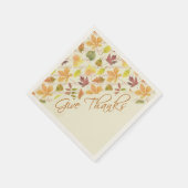 Herbstblätter Danke Serviette (Ecke)