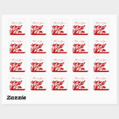 Herbstblätter Danke Stickers, Rot Quadratischer Aufkleber (Blatt)