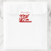 Herbstblätter Danke Stickers, Rot Quadratischer Aufkleber (Tasche)