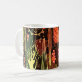 Herbstblätter: dunkles, nahtloses Muster. Kaffeetasse (Vorderseite Links)