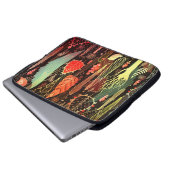 Herbstblätter: dunkles, nahtloses Muster. Laptopschutzhülle (Vorne Knopf)