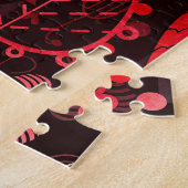 Herbstblätter: dunkles, nahtloses Muster. Puzzle (Seite)