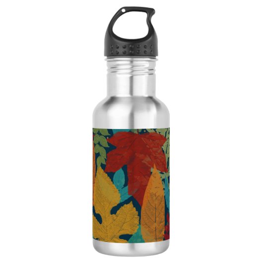 Herbstblätter Edelstahlflasche (Vorderseite)