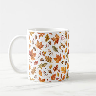 Herbstblätter Eichel Natur Botanisch Herbst Garten Kaffeetasse