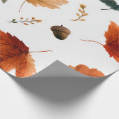 Herbstblätter & Eicheln Geschenkpapier (Ecke)