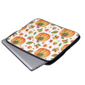 Herbstblätter, Eichen: Aquarellmuster. Laptopschutzhülle (Vorne Knopf)