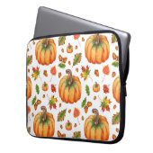 Herbstblätter, Eichen: Aquarellmuster. Laptopschutzhülle (Vorderseite Links)