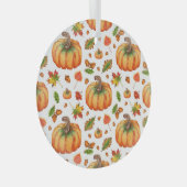 Herbstblätter, Eichen: Aquarellmuster. Ornament Aus Glas (Vorderseite Rechts)