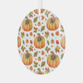 Herbstblätter, Eichen: Aquarellmuster. Ornament Aus Glas (Vorderseite links)