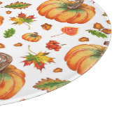 Herbstblätter, Eichen: Aquarellmuster. Schneidebrett (Ecke)