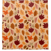 Herbstblätter, einfache kindliche nahtlose Muster. Duschvorhang (Vorderseite)