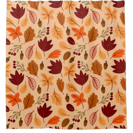 Herbstblätter, einfache kindliche nahtlose Muster. Duschvorhang (Vorderseite)