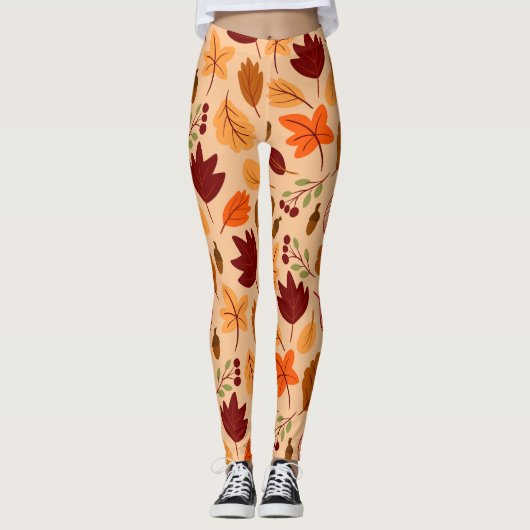 Herbstblätter, einfache kindliche nahtlose Muster. Leggings (Vorderseite)