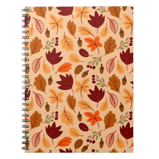 Herbstblätter, einfache kindliche nahtlose Muster. Notizblock (Vorderseite)