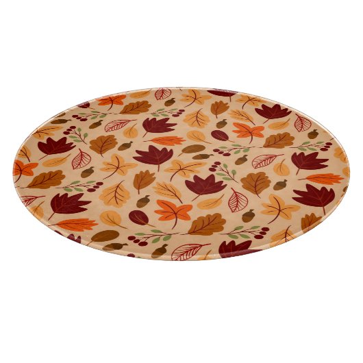 Herbstblätter, einfache kindliche nahtlose Muster. Schneidebrett (Ecke)