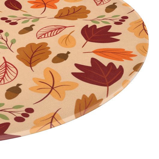 Herbstblätter, einfache kindliche nahtlose Muster. Schneidebrett (Ecke)