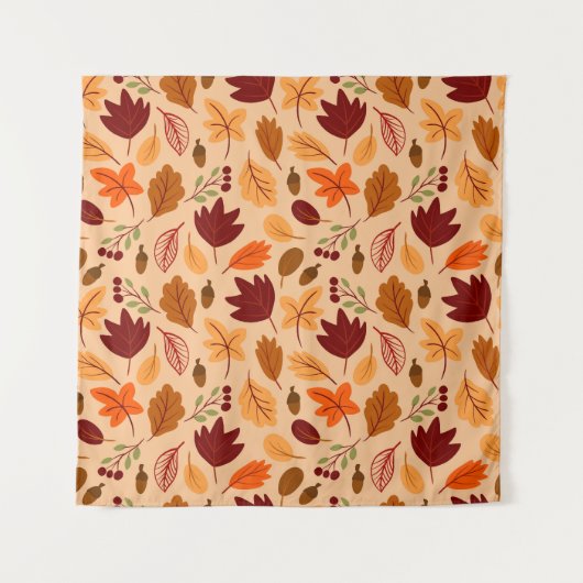Herbstblätter, einfache kindliche nahtlose Muster. Wandteppich (Vorderseite)