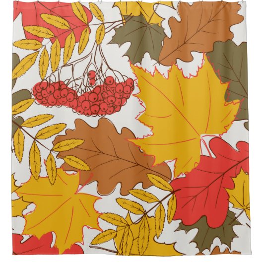 Herbstblätter, einfache, nahtlose Muster Duschvorhang (Vorderseite)