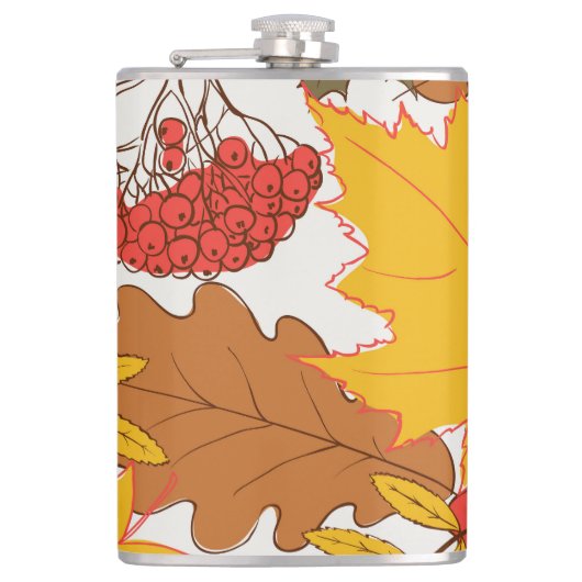 Herbstblätter, einfache, nahtlose Muster Flachmann (Vorderseite)