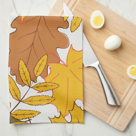 Herbstblätter, einfache, nahtlose Muster Geschirrtuch (Viertel Falte)