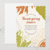 Herbstblätter Einladung zum Thanksgiving-Dinner (Vorne/Hinten)