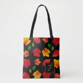 Herbstblätter Einzelne Initiale Saisonale Tasche (Vorderseite)