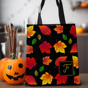 Herbstblätter Einzelne Initiale Saisonale Tasche