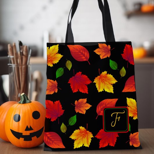 Herbstblätter Einzelne Initiale Saisonale Tasche