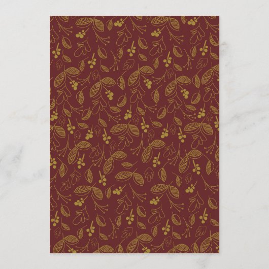 Herbstblätter Elegante Hochzeit im Herbst Einladung (Rückseite)