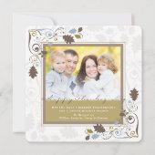 Herbstblätter & elegante Wirbel Erntedank Foto Feiertagskarte (Vorderseite)