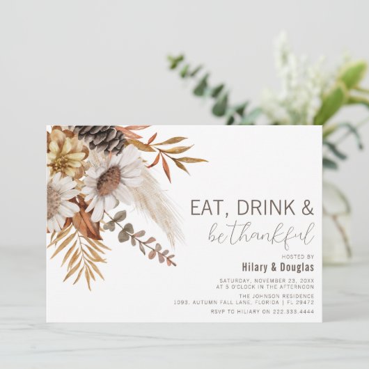 HerbstBlätter & Erntedank Einladung (Stehend Vorderseite)