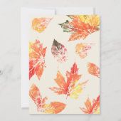 Herbstblätter fallen geschlechtsneutral in Liebe Einladung (Rückseite)