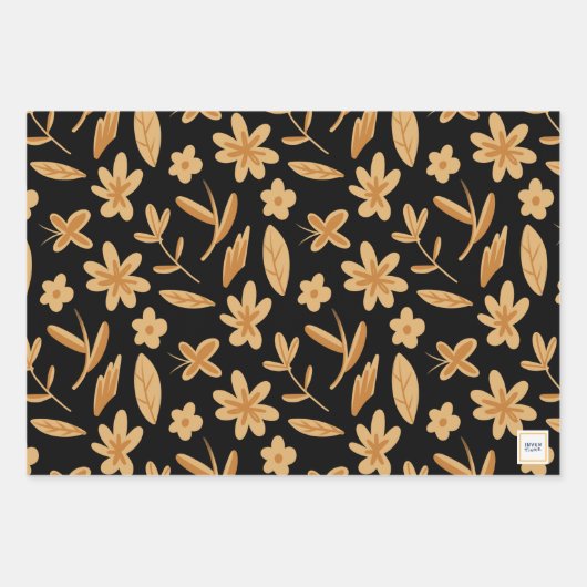 Herbstblätter fallen im Winter blumenartig ab Geschenkpapier Set (Vorderseite 3)