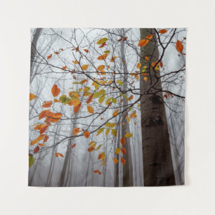 Herbstblätter fallen unter Waldblatt Wandteppich