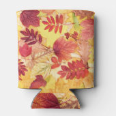 Herbstblätter: farbiges Baummuster. Dosenkühler (Rückseite)
