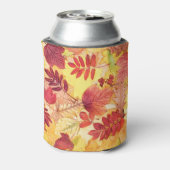 Herbstblätter: farbiges Baummuster. Dosenkühler (Kanne Rückseite)