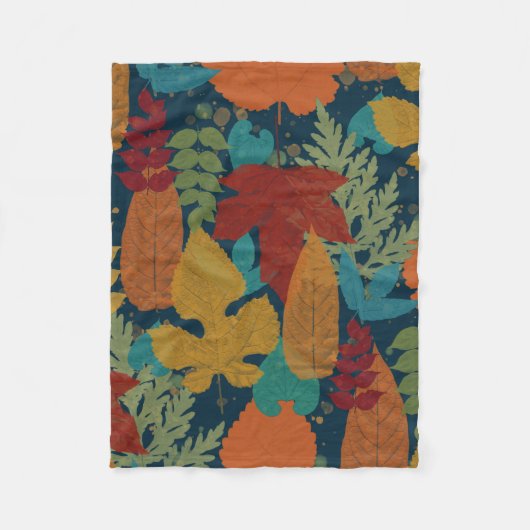 Herbstblätter Fleecedecke (Vorderseite)