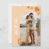 Herbstblätter, Foto, Save the Date Minimalistisch Einladung (Vorderseite)